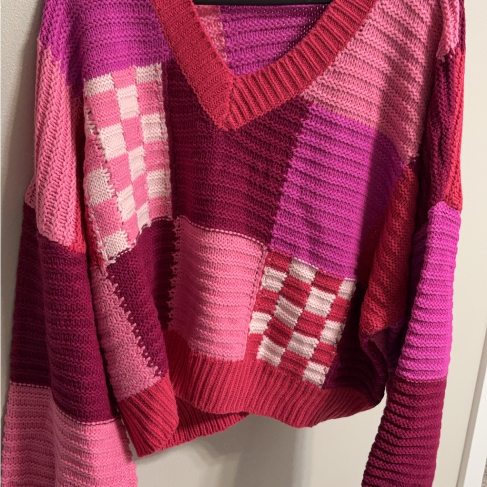 Patchwork Pink Sweater